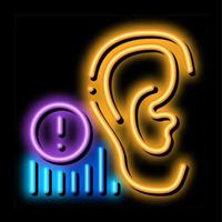 human hearing warning neon glow icon illustration vector