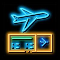 airplane ticket neon glow icon illustration vector