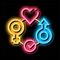 gender tolerance neon glow icon illustration vector