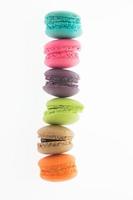 macaroons white color background photo