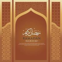 Luxurious and elegant design Ramadan kareem with arabic calligraphy vector