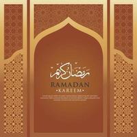 Luxurious and elegant design Ramadan kareem with arabic calligraphy vector