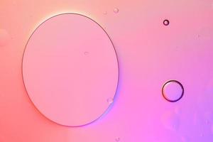 Top view movement of oil bubbles in the liquid photo