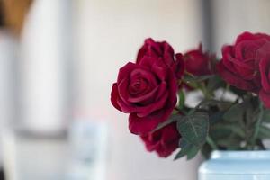 Selective focus fabric flowers, valentine concept photo