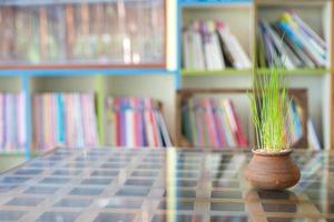 Decorations on reading desk photo