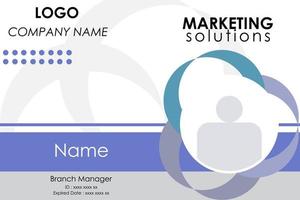 marketing de plantilla de tarjeta de identificación azul para productos de marketing vector