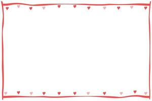 Vector - Red line border or frame with mini red hearts on white background. Can be use for any card, web, label, banner or brochure. Copy space for any text design. Valentine's.