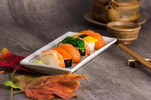 sushi  and tea drinking set photo