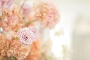 Selective focus fabric flowers, valentine concept photo