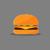 mear burger with tomato and salad vector