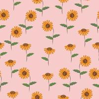 Seamless  hand drawn  flowers pattern vector