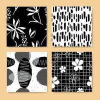 conjunto minimalista de estampados abstractos de moda. vector