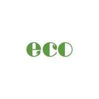 green eco lettering typography design vector