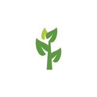 green growing plant logo design vector