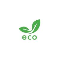 green eco leaf logo design vector