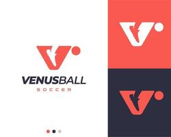 Letter V Football Soccer Logo vector