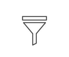 Funnel icon vector. Sort sign, filter symbol black and white. vector