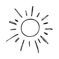 Hand drawn abstract sun symbol. Summer doodle. Single vector element for design