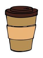 Cute cup of tea or coffee illustration. Simple cup clipart. Cozy home doodle vector