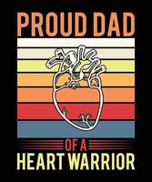 PROUD DAD OF A HEART WARRIOR T-SHIRT DESIGN.eps vector