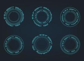 Futuristic abstract HUD. Circle technology elements set. Futuristic hud interface. Vector illustration.