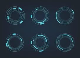 Futuristic abstract HUD. Circle technology elements set. Futuristic hud interface. Vector illustration.