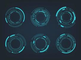 Futuristic abstract HUD. Circle technology elements set. Futuristic hud interface. Vector illustration.