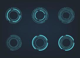 Futuristic abstract HUD. Circle technology elements set. Futuristic hud interface. Vector illustration.