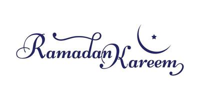 Ramadan Kareem Typography Element in English. Ramadan Quote Text Design. vector