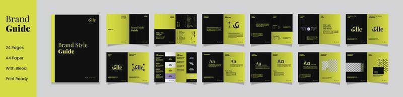 Libro manual de pautas de marca. conceptos básicos de marca para completar la guía para la consistencia y presentación de la marca. vector