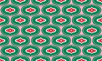 Ethnic Abstract Background cute Pink Green geometric tribal ikat folk Motif Arabic oriental native pattern traditional design carpet wallpaper clothing fabric wrapping print batik folk knit vector