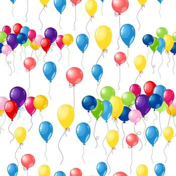 Seamless pattern with different color balloons. vector