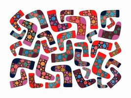 Set or collection of different colorful socks isolated on white background. Circles decoration. Pattern. vector