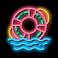 lifebuoy rescue tool neon glow icon illustration vector