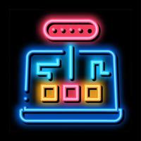 computer program mistake research neon glow icon illustration vector