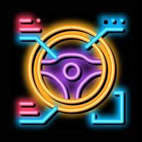 drive wheel characteristics neon glow icon illustration vector