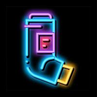 inhaler asthma treatment tool neon glow icon illustration vector