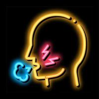 cough asthma neon glow icon illustration vector