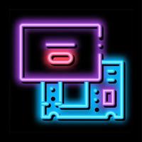 laptop mainboard neon glow icon illustration vector