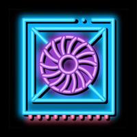 system fan computer component neon glow icon illustration vector