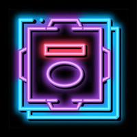 processor computer component neon glow icon illustration vector