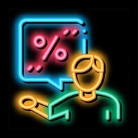 client bargaining neon glow icon illustration vector