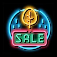 autumn holidays sale discount neon glow icon illustration vector