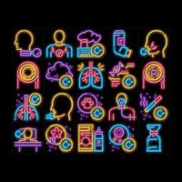 Asthma Sick Allergen neon glow icon illustration vector