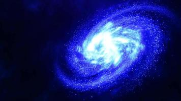 abstrakt Plats blå galax med stjärnor och konstellationer trogen med glöd effekt, abstrakt bakgrund. video 4k, rörelse design