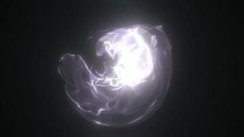 abstrakte weiße Energiekugel transparenter runder hell leuchtender, magischer abstrakter Hintergrund. Video 4k, Bewegungsdesign