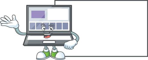 vector de computadora portátil de dibujos animados