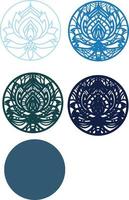 Multilayer Cut File Mandala - Lotus vector