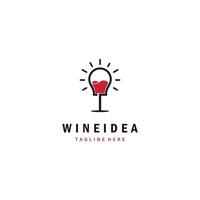 Wine Glass bulb shape concept Icon Vector Logo. Minimalist Wine logo Template Illustration Design.