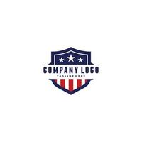 Shield Emblem Sport Team, Patriotic, USA Flag, Icon Vector Logo Design Template Illustration